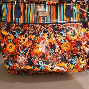Kids Paisley Floral Tote Bag in Orange, Navy & Turquoise